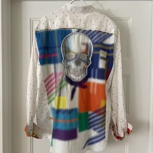 Robert Graham Men's 2XL Limited Edition Rainbow Skull Shirt
